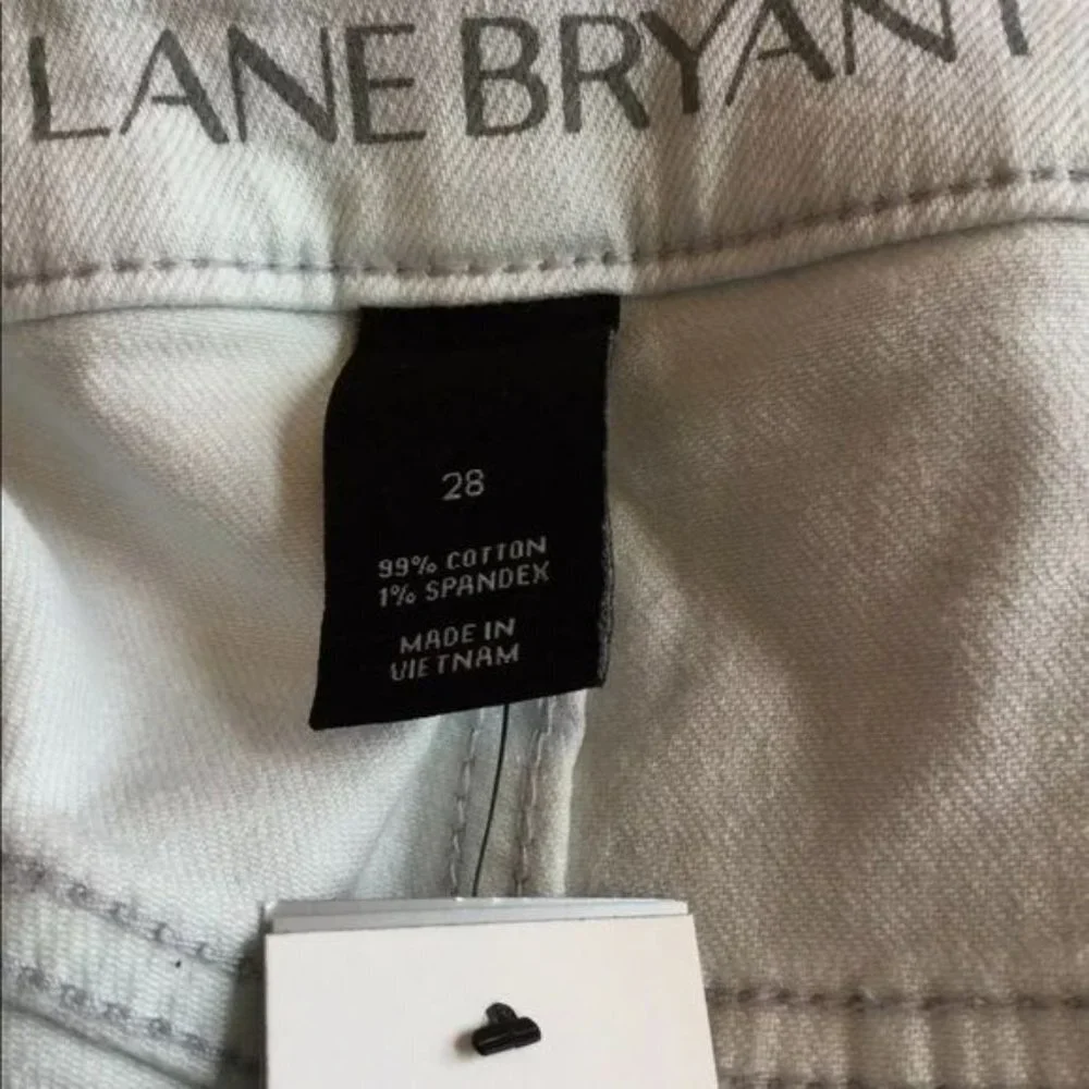 Lane Bryant Womens denim Bermuda shorts size 28 raw released hem NWT